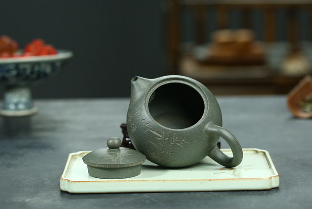 Czajnik do herbaty handmade z purpurowej gliny Yixing, chińska ruda Zisha, filtr kulkowy, 190ml - Wianko - 8