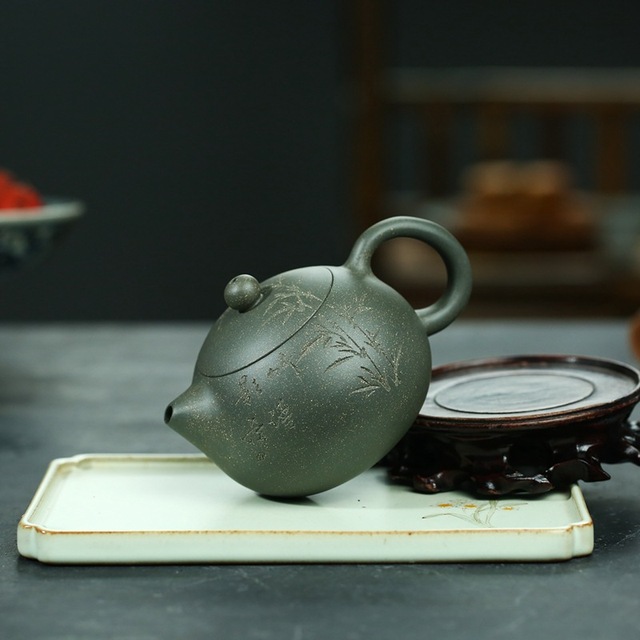 Czajnik do herbaty handmade z purpurowej gliny Yixing, chińska ruda Zisha, filtr kulkowy, 190ml - Wianko - 4