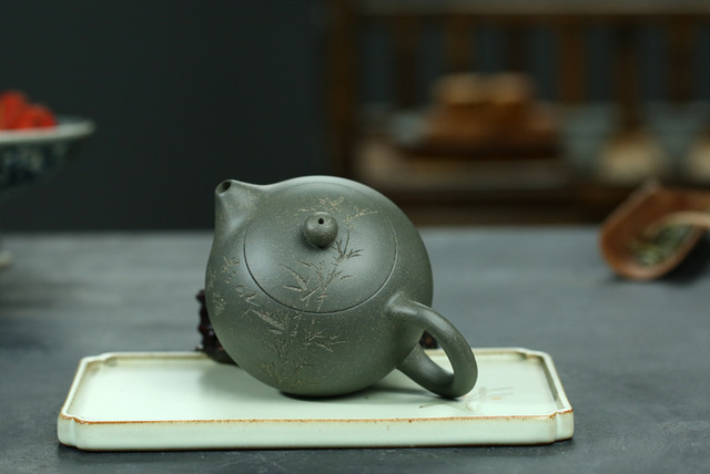 Czajnik do herbaty handmade z purpurowej gliny Yixing, chińska ruda Zisha, filtr kulkowy, 190ml - Wianko - 6