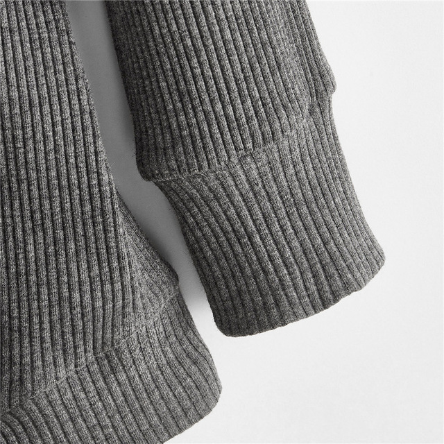 Dziewczęcy jednolity, dzianinowy sweter o dekolcie w serek dla maluchów - Wianko - 13