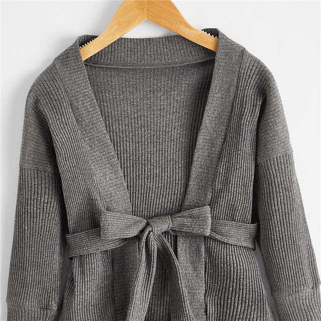 Dziewczęcy jednolity, dzianinowy sweter o dekolcie w serek dla maluchów - Wianko - 11