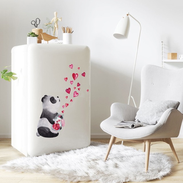 Chiński styl ręcznie rysowane panda - naklejka ścienna do salonu, sypialni i szafek - Wianko - 5