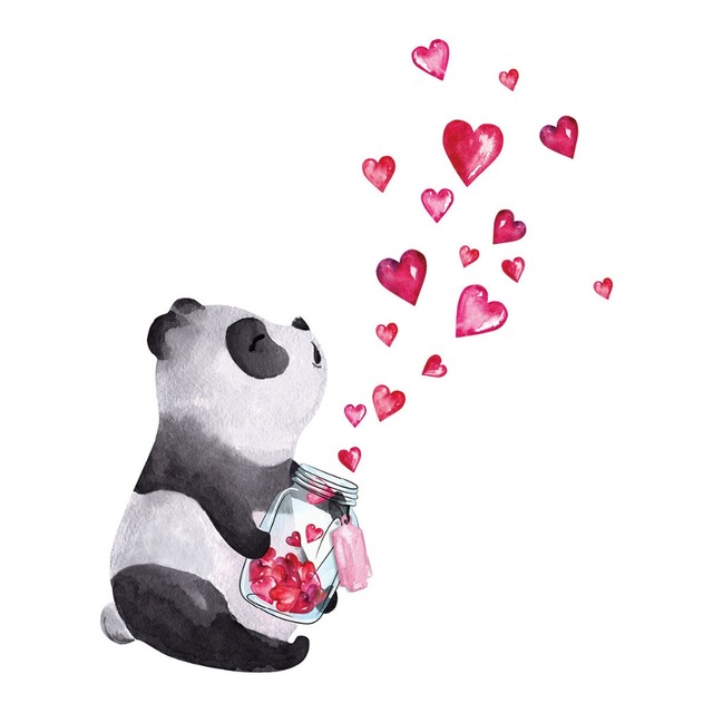 Chiński styl ręcznie rysowane panda - naklejka ścienna do salonu, sypialni i szafek - Wianko - 6