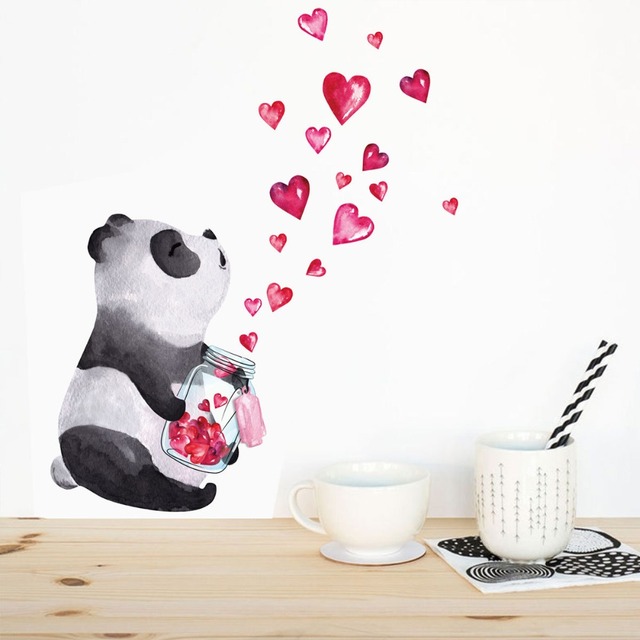 Chiński styl ręcznie rysowane panda - naklejka ścienna do salonu, sypialni i szafek - Wianko - 2