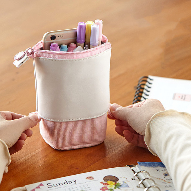 Kreatywny piórnik chowany na biurko i do szkoły - torba z kawaii DIY, idealne na pióra, prezenty dla dzieci - Wianko - 4