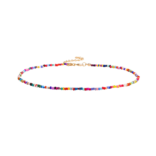 Czech Small Beaded Choker - Kolorowy, Krótki Naszyjnik Choker 2021 - Ręcznie Robiona Biżuteria dla Kobiet - Wianko - 7