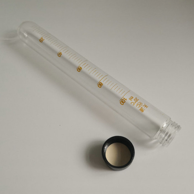 Probówki szklane 100 ml, 10 sztuk, z okrągłym dnem, z zakrętkami i wkładkami silikonowymi - Wianko - 1