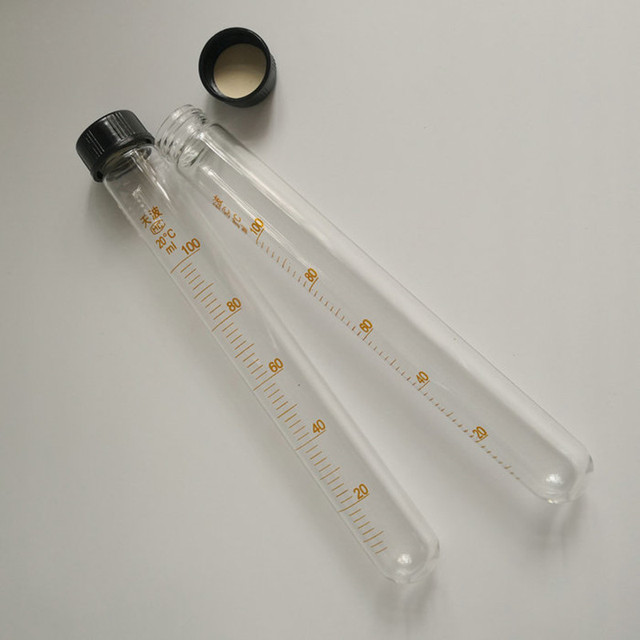 Probówki szklane 100 ml, 10 sztuk, z okrągłym dnem, z zakrętkami i wkładkami silikonowymi - Wianko - 3