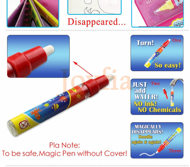 Magiczne kolorowanki ze szkicownikiem i długopisem - tabliczka do doodle i rysowania dla dzieci, zabawki edukacyjne, 6 rodzajów wody - Wianko - 10