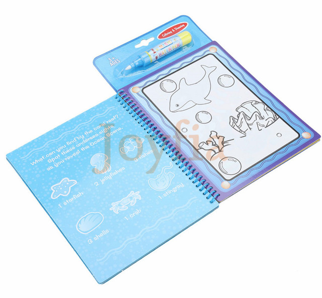 Magiczne kolorowanki ze szkicownikiem i długopisem - tabliczka do doodle i rysowania dla dzieci, zabawki edukacyjne, 6 rodzajów wody - Wianko - 5
