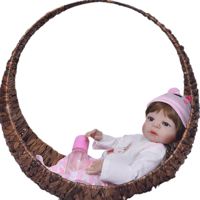 Realistyczna lalka Reborn o pełnym nadwoziu (57 cm) z magnetycznym smoczkiem - Wianko - 7