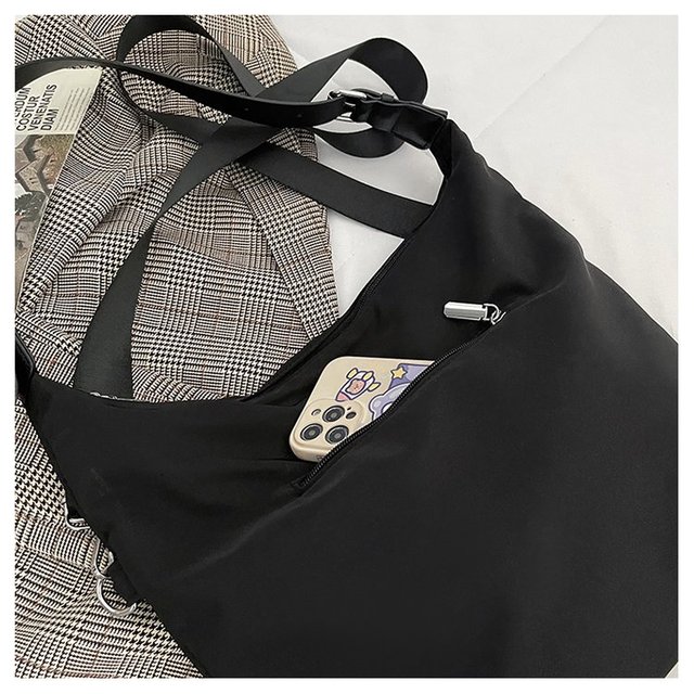Damska torba na ramię 2021: nylonowa torba o dużej pojemności w jednolitym kolorze - Wianko - 1