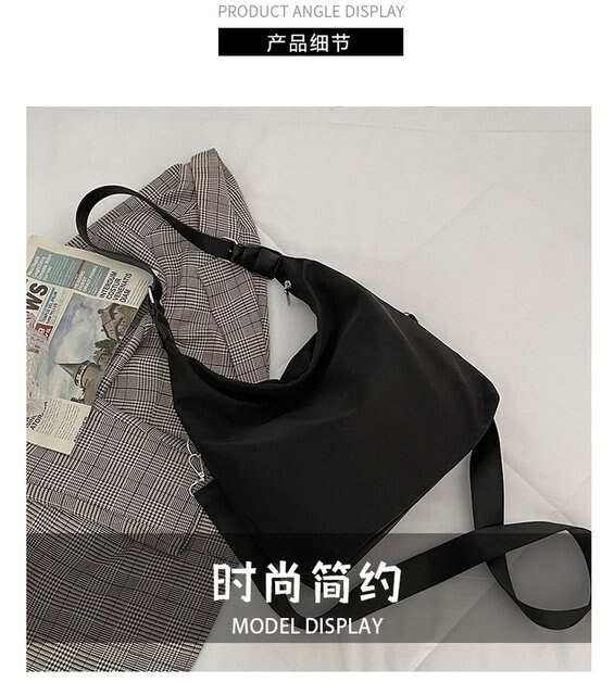 Damska torba na ramię 2021: nylonowa torba o dużej pojemności w jednolitym kolorze - Wianko - 44