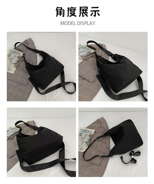 Damska torba na ramię 2021: nylonowa torba o dużej pojemności w jednolitym kolorze - Wianko - 36