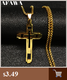 Naszyjnik z wisiorkiem Chrześcijański Krzyż ze stali nierdzewnej z motywem Jezusa, złoty kolor, dla kobiet i mężczyzn, mały łańcuch - Wianko - 1