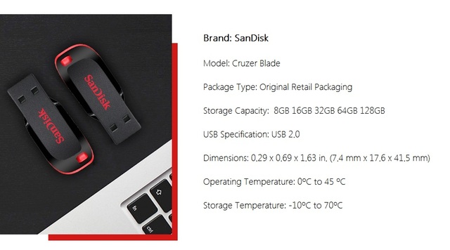 SanDisk CZ50 - 100% oryginalna pamięć USB 2.0 o pojemnościach: 16GB, 32GB, 64GB i 128GB - Wianko - 9