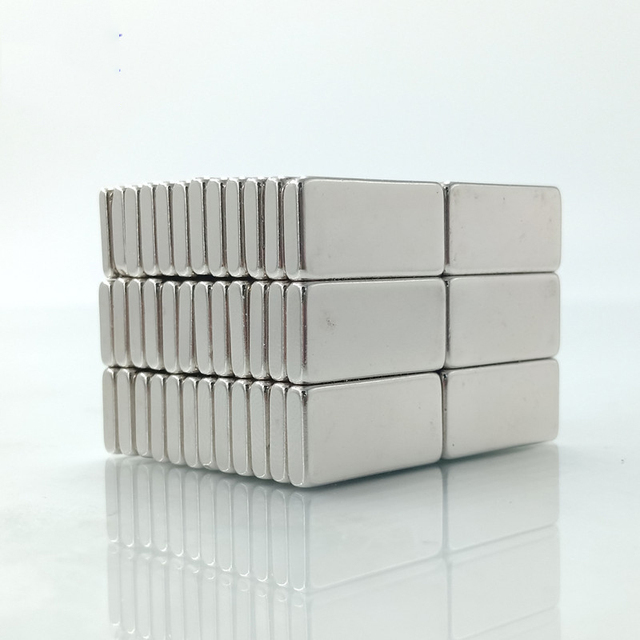 50 sztuk magnesów neodymowych N35, blok 20x10x2 mm, super mocne, silne, stałe magnesy, magnetyczne, do mini lodówki - Wianko - 4