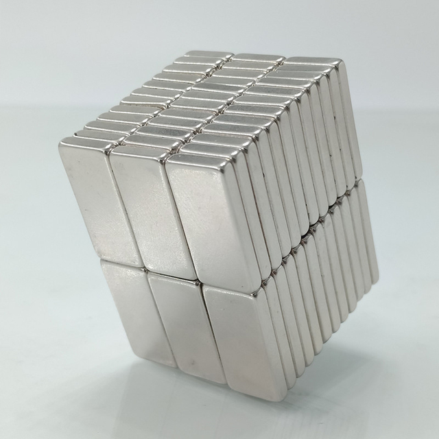 50 sztuk magnesów neodymowych N35, blok 20x10x2 mm, super mocne, silne, stałe magnesy, magnetyczne, do mini lodówki - Wianko - 2