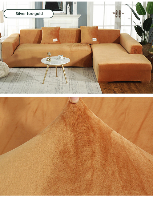 Pluszowa narzuta na kanapę aksamitna elastyczna narożnik do salonu L kształt - Wianko - 22