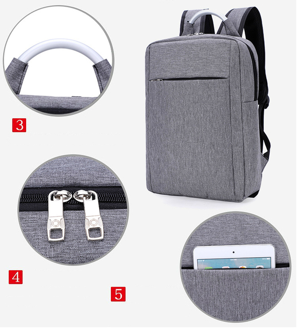 Uniwersalny plecak na laptopa 13-15.6 czarny/szary z ultralekką konstrukcją - Wianko - 2