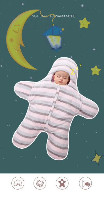 Dziecięcy śpiwór aksamitny w kształcie rozgwiazdy, odpowiedni na wiosnę, jesień i zimę - Wianko - 1