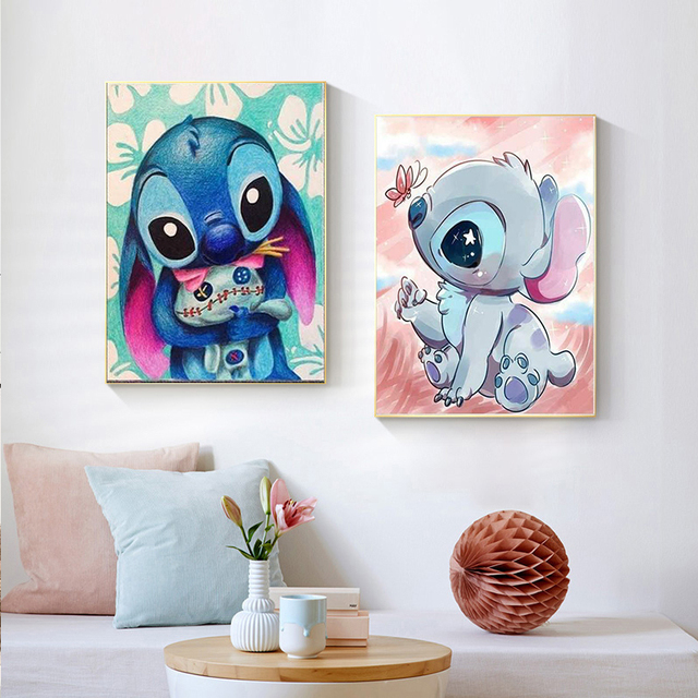 Obrazy na płótnie Disney kaczor Donald & Lilo i Stitch - śliczne reprodukcje obrazy na ścianę do dekoracji wnętrz dla dzieci - Wianko - 5