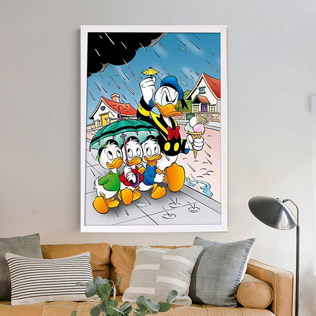 Obrazy na płótnie Disney kaczor Donald & Lilo i Stitch - śliczne reprodukcje obrazy na ścianę do dekoracji wnętrz dla dzieci - Wianko - 8