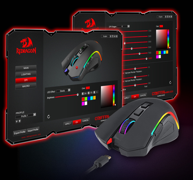 Bezprzewodowa mysz do gier Redragon M602KS z podświetleniem LED RGB, 8 programowalnymi przyciskami i nagrywaniem makr - Wianko - 12