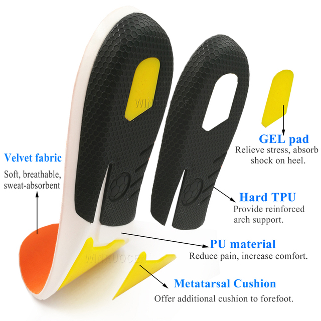 Wkładki do butów Shoepad PU sportowe wysokiej jakości wspierające łuk stopy, zapewniające amortyzację i redukcję bólu stóp i pięt zarówno dla kobiet, jak i mężczyzn - Wianko - 2