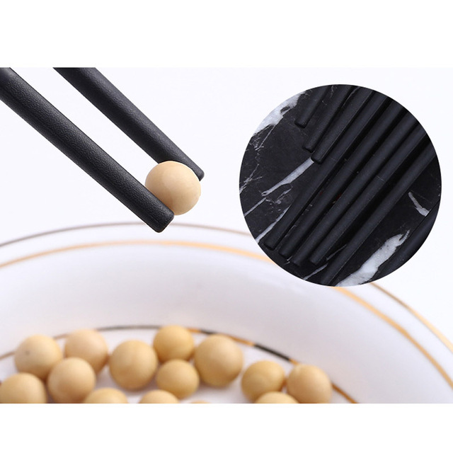 Wysokiej jakości pałeczki do jedzenia do Sushi Zollor z czarnego stopu domowego, antypoślizgowe naczynia wielokrotnego użytku dla hoteli i restauracji - Wianko - 5
