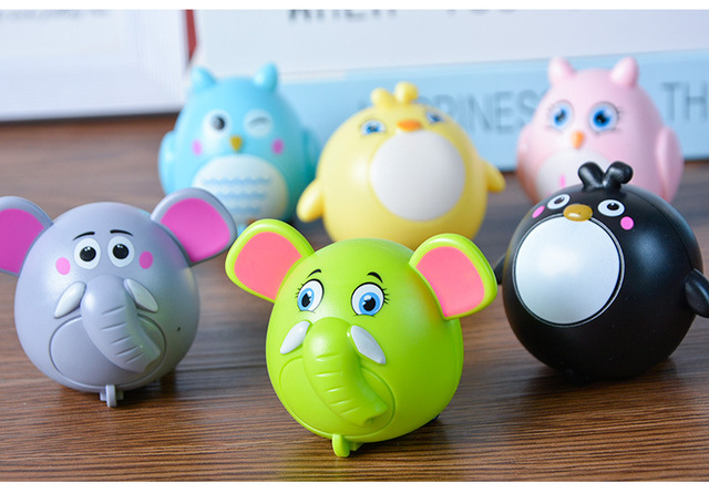 Zestaw 6 sztuk samochodów zabawkowych w kształcie zwierzątek z napędem Pull Back - sowa, słoń, laska - dla dzieci - Wianko - 1