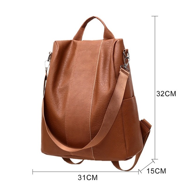 Wodoodporny plecak damski Anti-theft - duży pojemny plecak dla kobiet w wysokiej jakości PU skórze - Wianko - 1