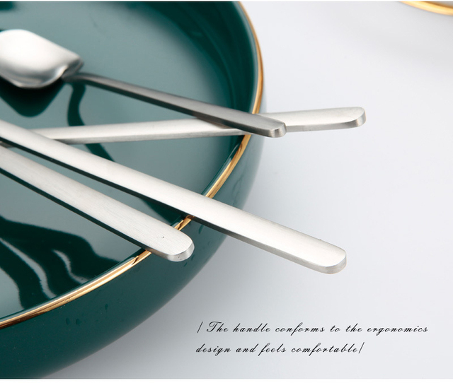 24 sztuki zestawu naczyń obiadowych ze stali nierdzewnej, złoty kolor, noże, widelce, łyżki, idealne do kuchni stołowej - Wianko - 13
