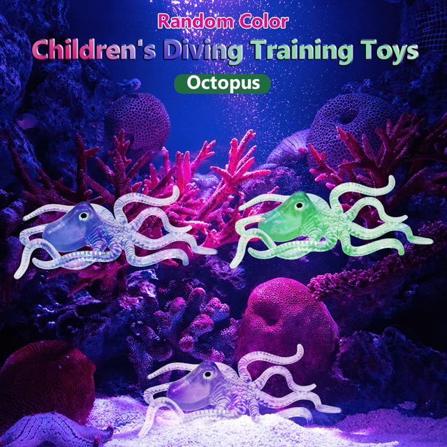 Zabawka kąpielowa dla dzieci - 3/12 sztuk podwodne ośmiornice do pływania w basenie - prezenty losowy kolor - Wianko - 6