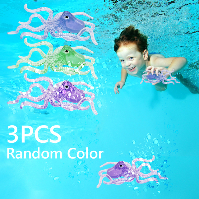 Zabawka kąpielowa dla dzieci - 3/12 sztuk podwodne ośmiornice do pływania w basenie - prezenty losowy kolor - Wianko - 9