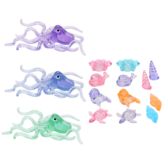 Zabawka kąpielowa dla dzieci - 3/12 sztuk podwodne ośmiornice do pływania w basenie - prezenty losowy kolor - Wianko - 5