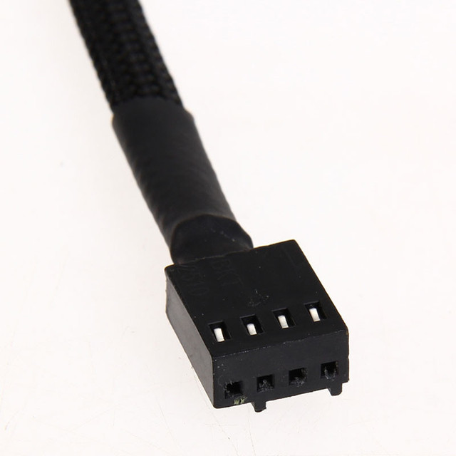Przedłużacz kabla zasilającego dla wentylatora komputera - 5 sztuk, 4-pinowe złącze PWM, kolor czarny - Wianko - 5