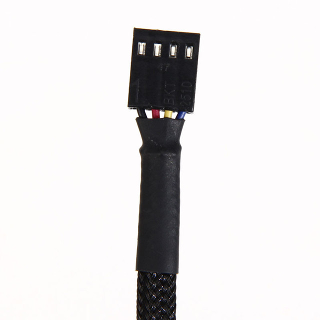 Przedłużacz kabla zasilającego dla wentylatora komputera - 5 sztuk, 4-pinowe złącze PWM, kolor czarny - Wianko - 7