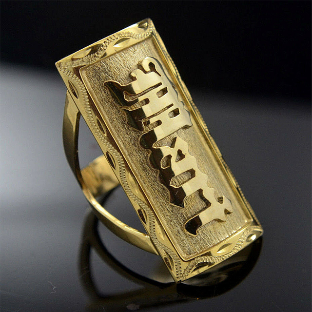 Personalizowany pierścionek z regulowaną nazwą - idealny prezent dla chłopaka lub męża - Wianko - 2