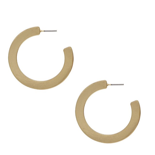 Kolczyki damskie w kształcie litery C, wykonane z metalu, ze sprayową farbą galwanizacyjną, w stylu europejskim i amerykańskim - Wianko - 7