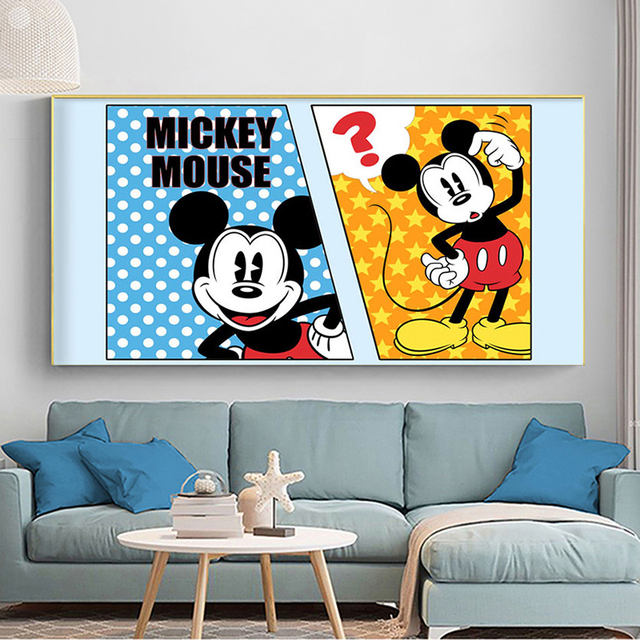 Plakat i druk obrazu na płótnie Mickey Mouse i kaczor Donald z Disneya do dekoracji wnętrza domu dla dzieci i salonu - Wianko - 6