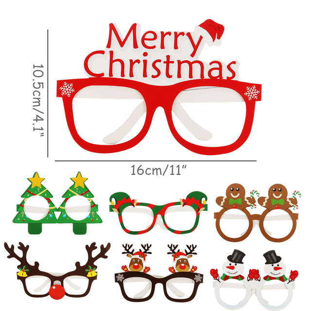 Ozdoba Boże Narodzenie - Foto budka z rekwizytami Święty Mikołaj, okulary, rama - 2022 sylwester, prezent Xmas - Wiszące ozdoby Noel - Wianko - 11