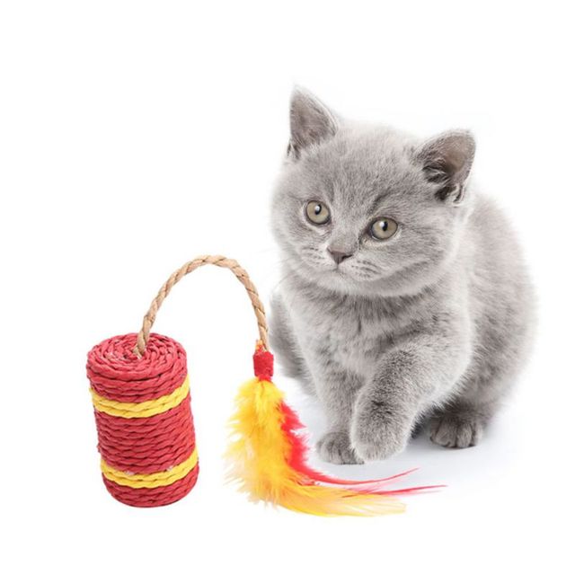 Słodka kocia zabawka linowa do szlifowania zębów i interaktywnego żucia dla dużego kota - Wianko - 1
