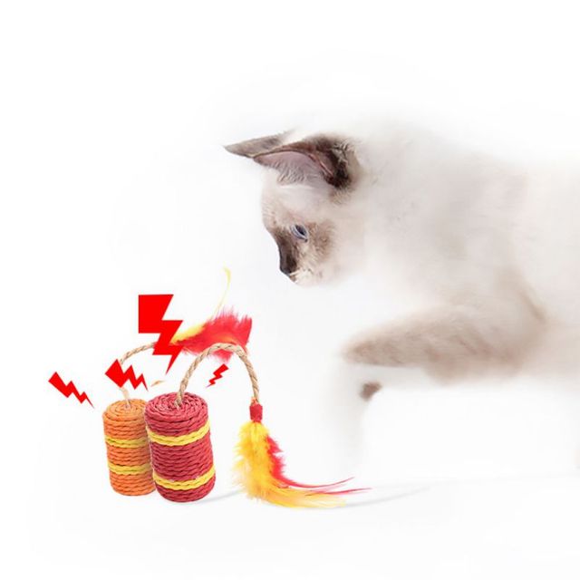 Słodka kocia zabawka linowa do szlifowania zębów i interaktywnego żucia dla dużego kota - Wianko - 2