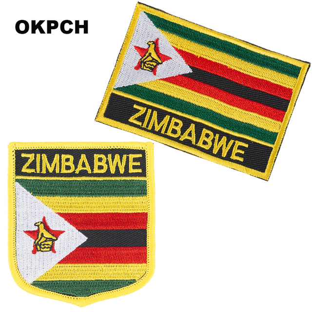 Haftowane naszywki flagi Zimbabwe - dekoracje na ubrania PT0088-2 - Wianko - 17