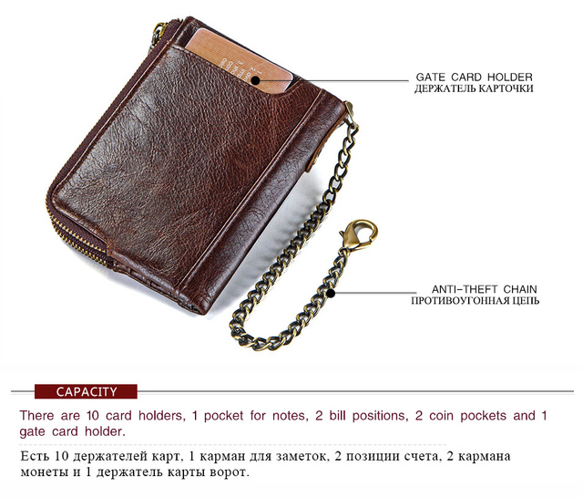 Męski portfel skórzany CONTACT'S RFID z monetyzką i kieszenią na karty - krótki, oryginalny - Wianko - 5