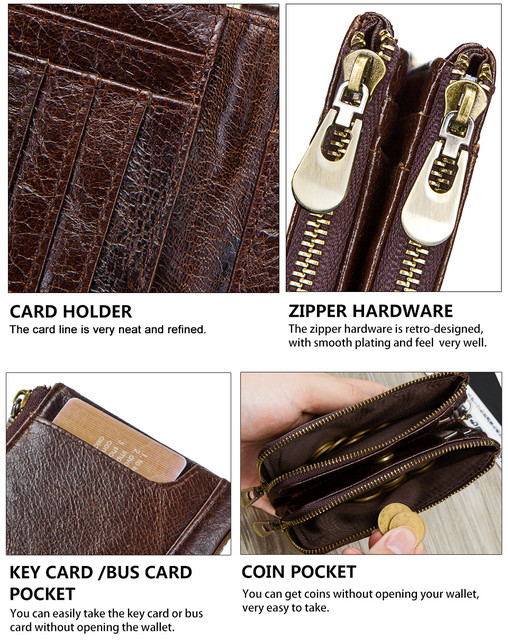 Męski portfel skórzany CONTACT'S RFID z monetyzką i kieszenią na karty - krótki, oryginalny - Wianko - 20