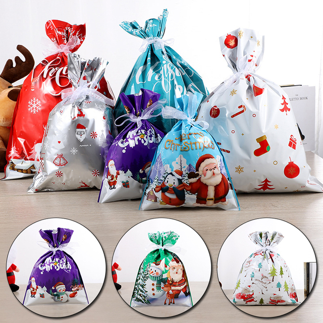 Torba mikołajkowa na prezenty z cukierkami i płatkiem śniegu - Boże Narodzenie 2021 - Wianko - 7