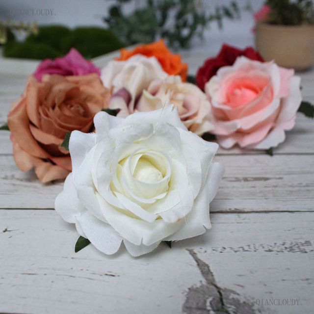 Róża sztuczny diament - 1/10/100 sztuk - europejski styl, jesienny kwiat z jedwabiu - dekoracja ściany ślubnej, samochodu, broszka (D66) - Wianko - 5