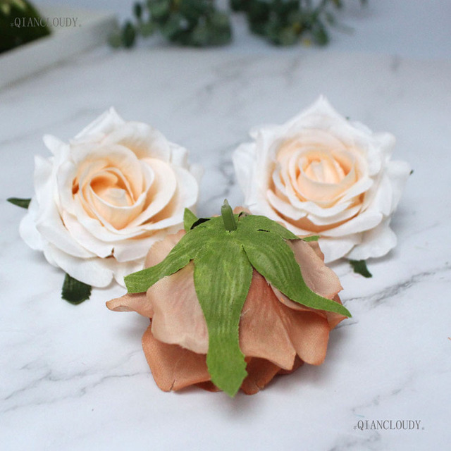 Róża sztuczny diament - 1/10/100 sztuk - europejski styl, jesienny kwiat z jedwabiu - dekoracja ściany ślubnej, samochodu, broszka (D66) - Wianko - 3
